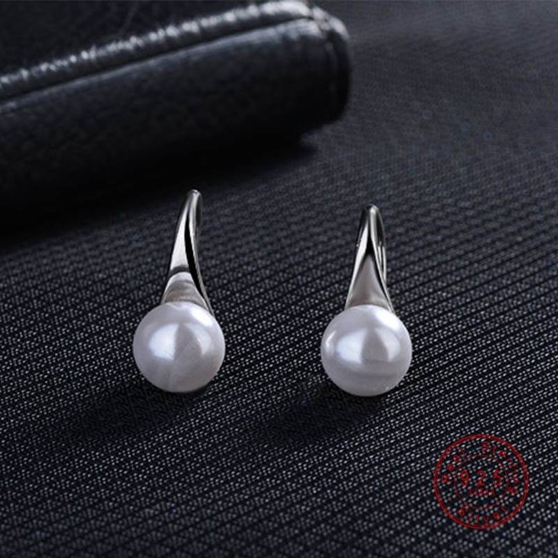Women's 925 Sterling Silver Water Drop Pearl Earrings - Image 3