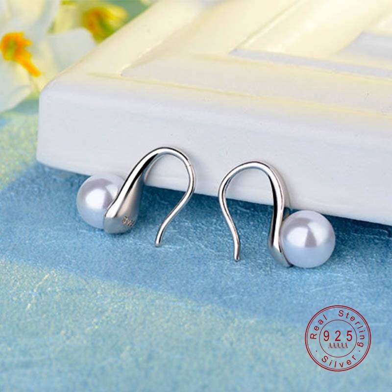 Women's 925 Sterling Silver Water Drop Pearl Earrings - Image 6