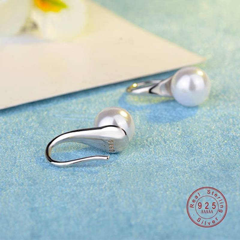 Women's 925 Sterling Silver Water Drop Pearl Earrings - Image 7