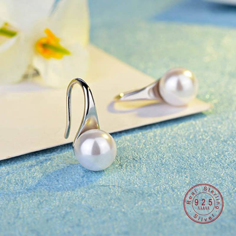 Women's 925 Sterling Silver Water Drop Pearl Earrings - Image 5