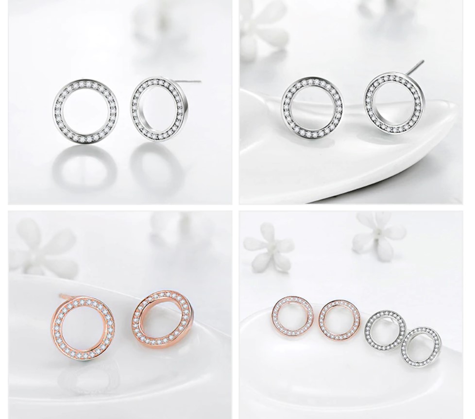 Women's 925 Sterling Silver Ring Earrings - Image 3