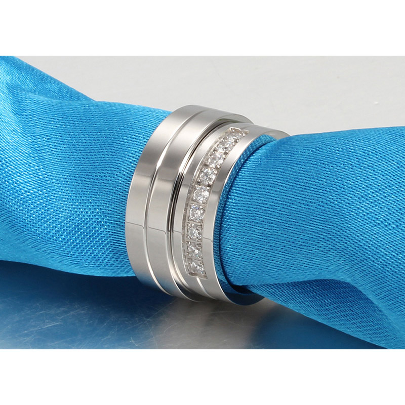 Elegant Solid Silver Couple Ring - Image 3