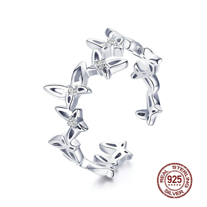 Women's Elegant Thin Silver Ring with Zirconia - Image 3
