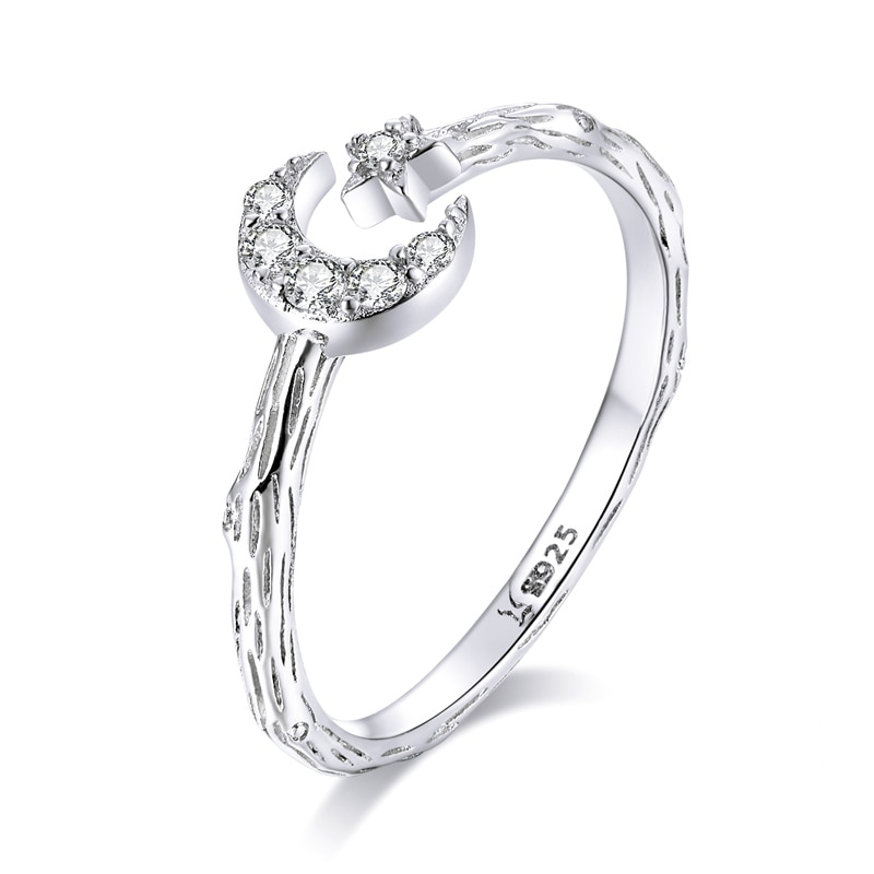 Women's Elegant Thin Silver Ring with Zirconia