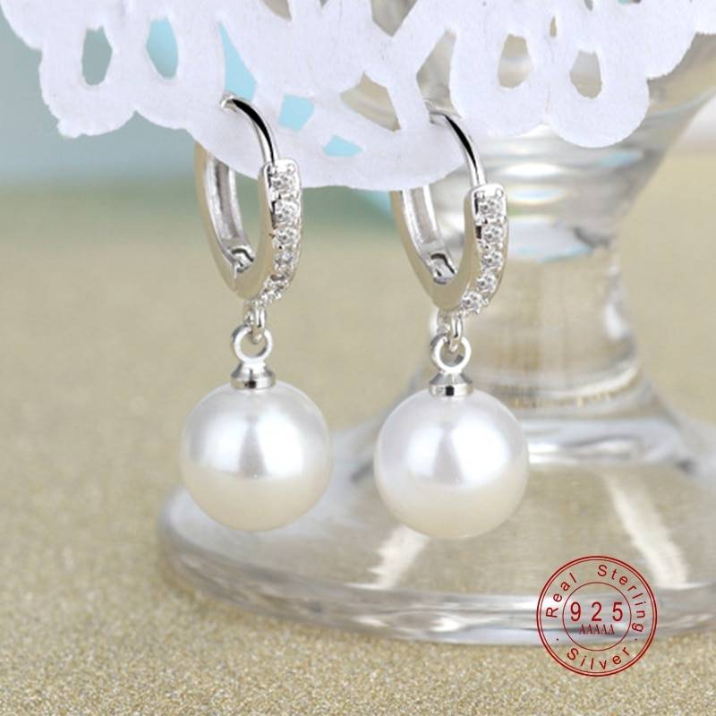 Women's Freshwater Pearl 925 Sterling Silver Drop Earrings - Image 3